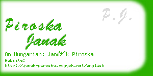 piroska janak business card